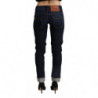Jeans da donna in denim slim fit a vita bassa in cotone blu - W26