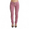 Jeans cargo skinny in denim a vita bassa in cotone rosa - IT40-S