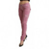 Jeans cargo skinny in denim a vita bassa in cotone rosa - IT40-S