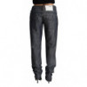 Jeans in denim dritto a vita media larga in ramie grigio scuro - W26