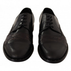 Scarpe formali in pelle nera con pelli esotiche - EU40/US7