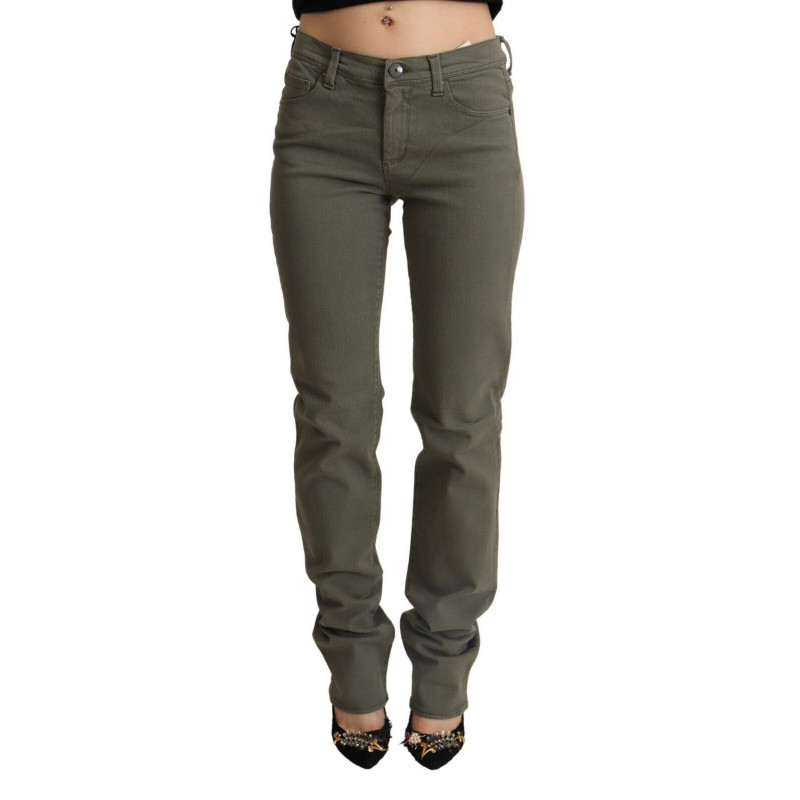Jeans per pantaloni skinny in denim di cotone a vita bassa grigi - W28