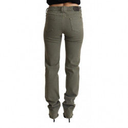 Jeans per pantaloni skinny in denim di cotone a vita bassa grigi - W28