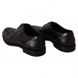 Scarpe formali in pelle nera con pelli esotiche - EU40/US7