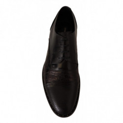 Scarpe formali in pelle nera con pelli esotiche - EU39/US6