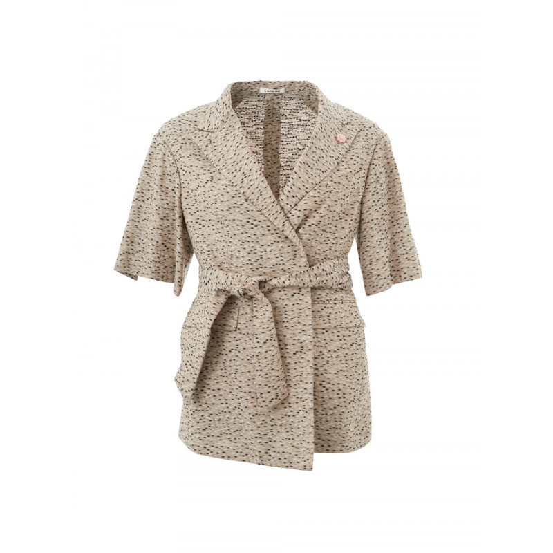 Giacca vestaglia in lino beige - IT40