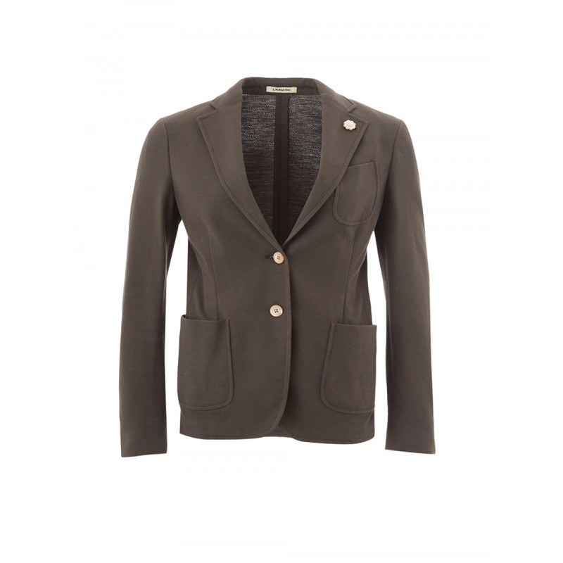 Giacca In Cotone Due Bottoni Tortora - IT40