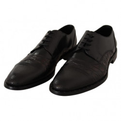 Scarpe formali in pelle nera con pelli esotiche - EU39/US6