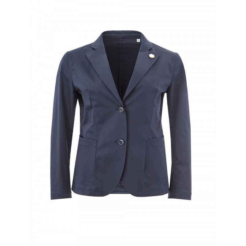 Giacca Blu In Cotone Due Bottoni - IT40
