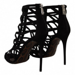 Sandali Bette tacco spillo pelle scamosciata nera - EU41/US10.5