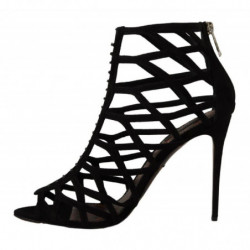Sandali Bette tacco spillo pelle scamosciata nera - EU41/US10.5
