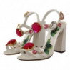 Sandali con tacco Keira in pelle bianca e cristallo - EU35.5/US5