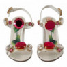 Sandali con tacco Keira in pelle bianca e cristallo - EU35.5/US5