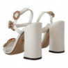 Sandali con tacco Keira in pelle bianca e cristallo - EU35.5/US5