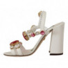 Sandali con tacco Keira in pelle bianca e cristallo - EU35.5/US5