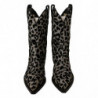 Scarpe stivali da cowboy leopardati neri grigi - EU38/US7.5