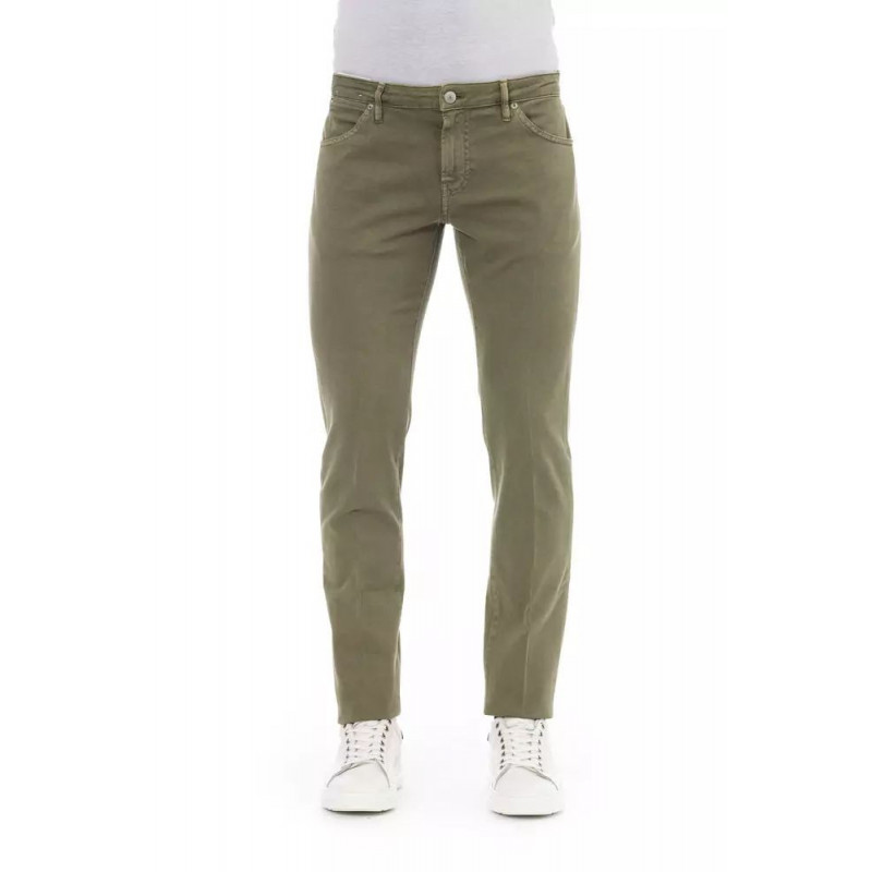 Jeans e pantaloni in cotone verde - W33