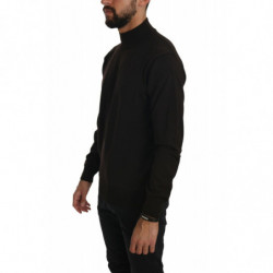 Maglione di lana pullover con collo alto marrone - IT52 - XL