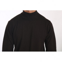Maglione di lana pullover con collo alto marrone - IT52 - XL