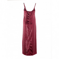 Abito lungo in velluto con spalline bordeaux - IT40