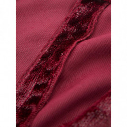 Abito lungo in velluto con spalline bordeaux - IT40