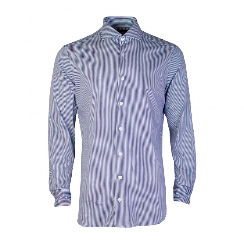 Camicia vestibilità regolare a righe azzurre - 40