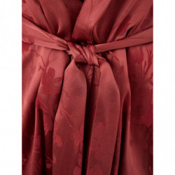 Trench a vestaglia rosso con stampa allover - IT40