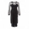 Abito lungo nero decorato con sottoveste - IT40