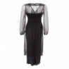 Abito lungo nero decorato con sottoveste - IT40