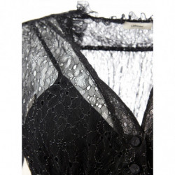 Abito lungo nero decorato con sottoveste - IT40