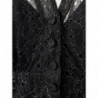 Abito lungo nero decorato con sottoveste - IT40