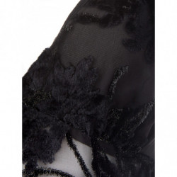 Abito lungo nero decorato con sottoveste - IT40