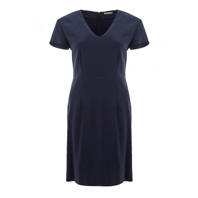 Abito blu in viscosa lunghezza midi con scollo a V - IT40