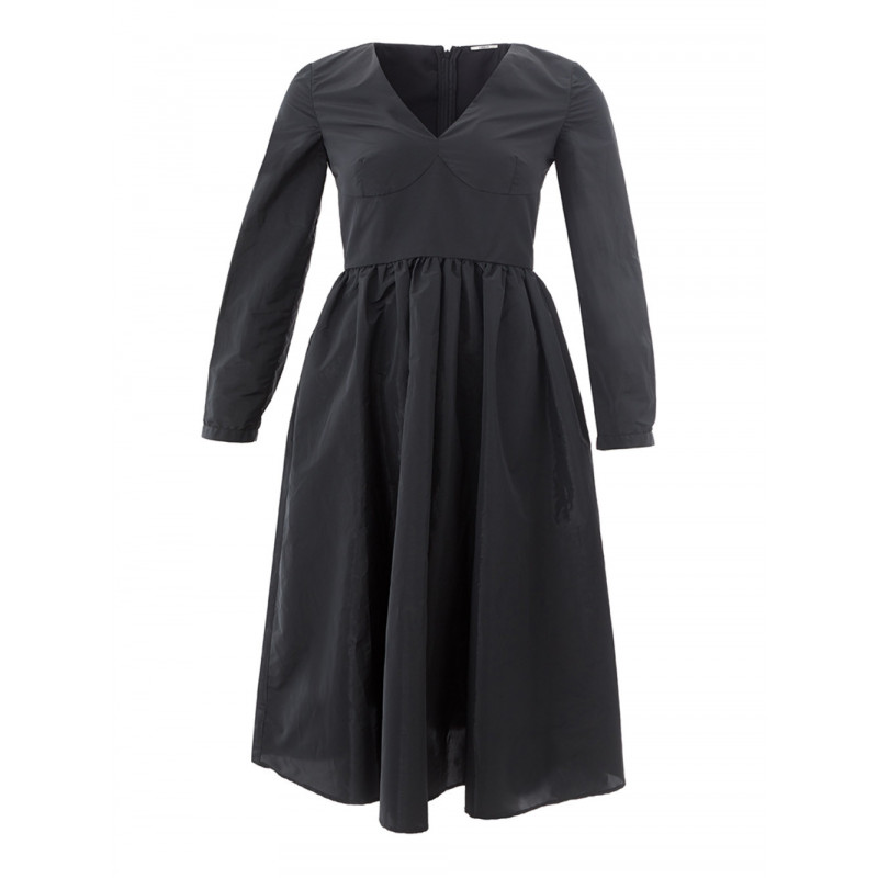 Abito lungo nero con scollo a V - IT40