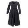 Abito lungo nero con scollo a V - IT40