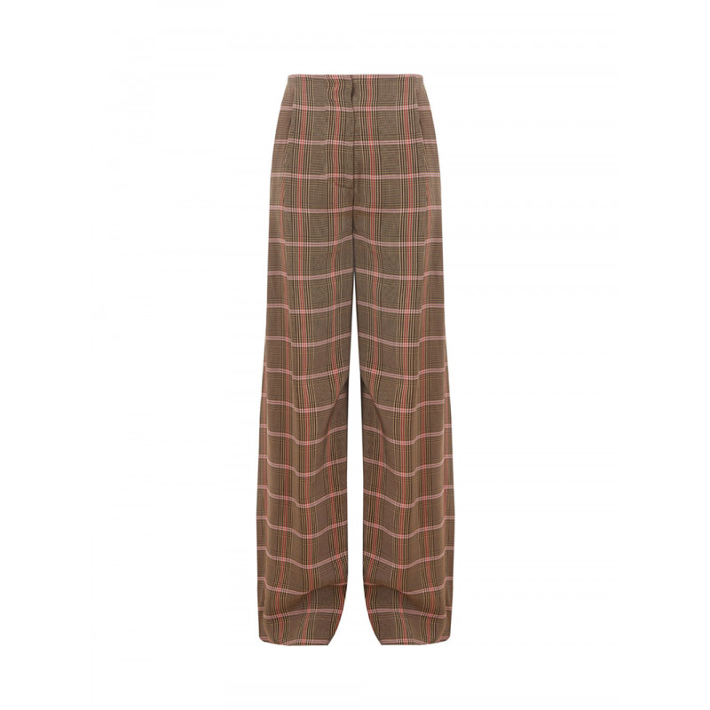 Pantalone palazzo in viscosa microquadri - IT40