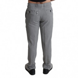 Pantaloni pantaloni formali da uomo lana grigia quadretti - IT52 - XL