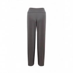 Pantaloni palazzo a vita alta in lana grigia - IT40