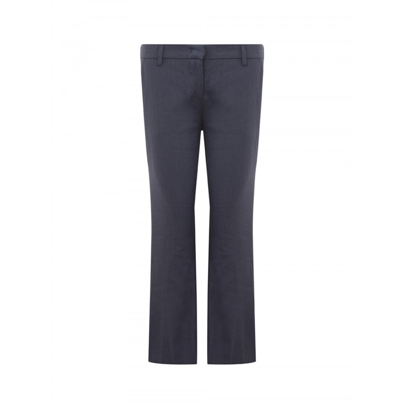 Pantaloni Chino in Misto Lino Blu - IT40