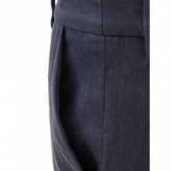 Pantaloni Chino in Misto Lino Blu - IT40