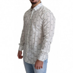 Camicia button down in cotone con stampa ape bianca - IT40 - M