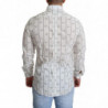 Camicia button down in cotone con stampa ape bianca - IT40 - M