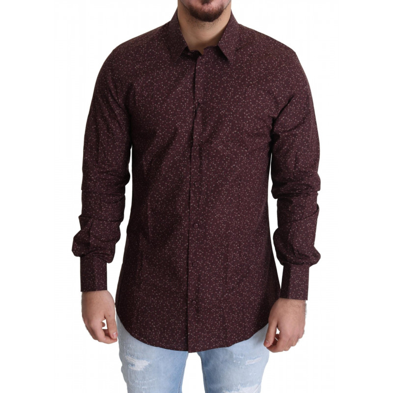 Camicia formale con abito floreale in cotone marrone - IT42 - XL