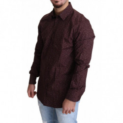 Camicia formale con abito floreale in cotone marrone - IT42 - XL