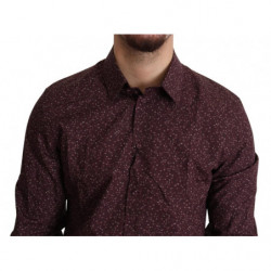 Camicia formale con abito floreale in cotone marrone - IT42 - XL