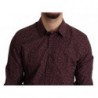Camicia formale con abito floreale in cotone marrone - IT42 - XL