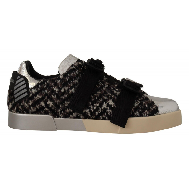 Scarpe da ginnastica lana cotone marrone pelle argento - EU44/US11