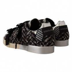 Scarpe da ginnastica lana cotone marrone pelle argento - EU44/US11