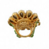 Anello con fiore in cristallo giallo in ottone dorato - EU56 - US8