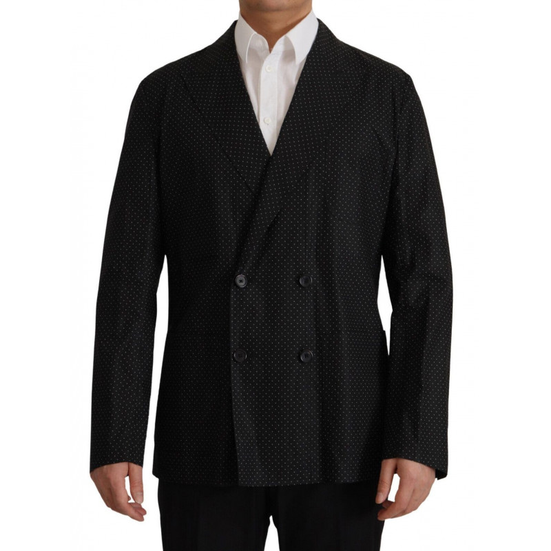 Giacca blazer in cotone nero a pois - IT52 - L